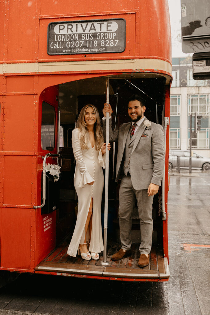 London red bus wedding 