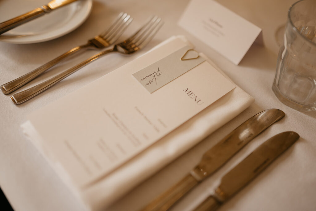 Timeless white and sage wedding stationery