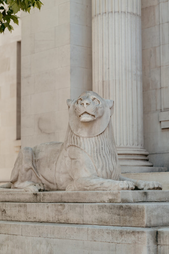 Statues at Old Marylebone Town Hall in London