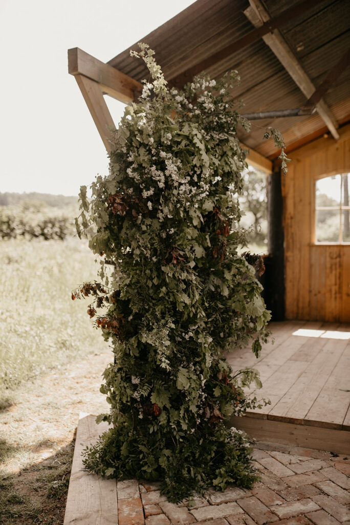 Wedding ceremony floral pillar inspiration