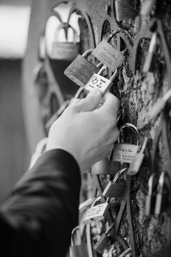 Unique wedding padlock