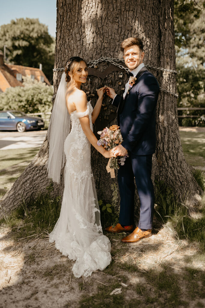 Wedding padlock at Oak Tree Barn in Kent