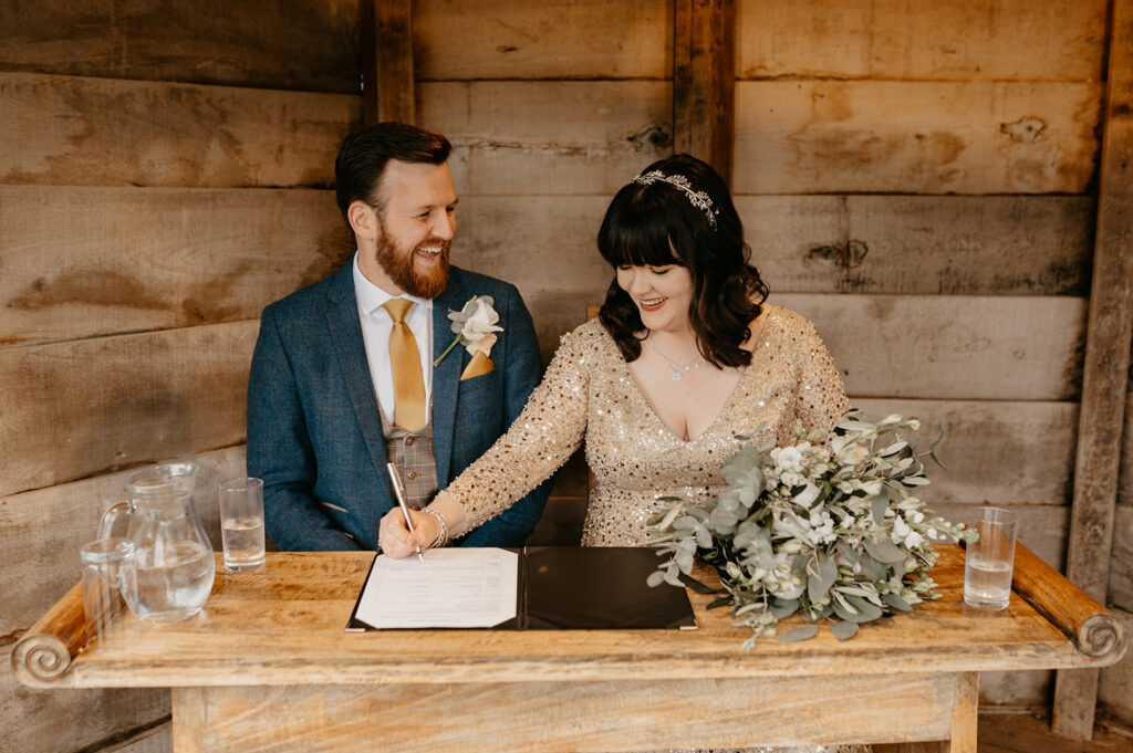 Wedding ceremony at South Farm