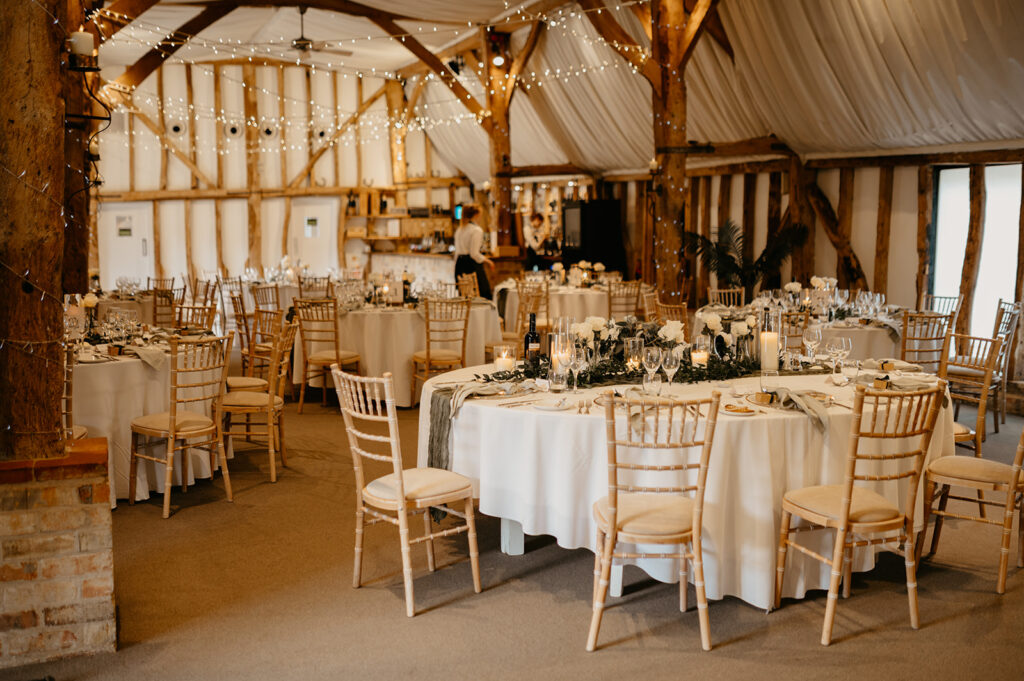 South Farm Barn wedding breakfast layout