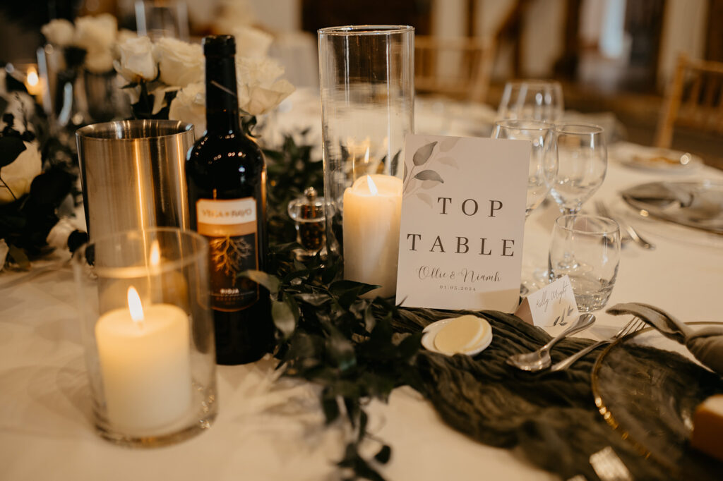 White and green wedding colour scheme