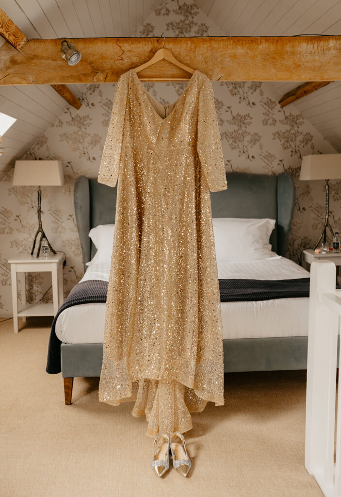 Gold sparkly wedding dress