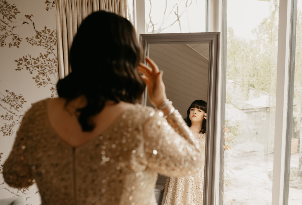 A bride getting ready at South Farm Barn