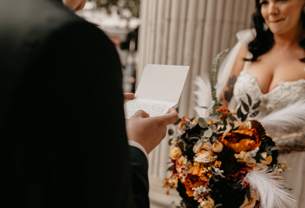 Private wedding vows in London
