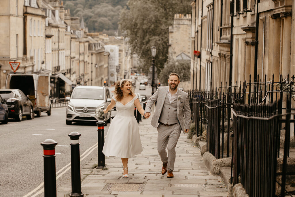 Fun Bath elopement photography. Best places to elope in Bath