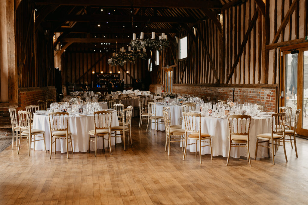 Lillibrooke Manor wedding breakfast with round tables