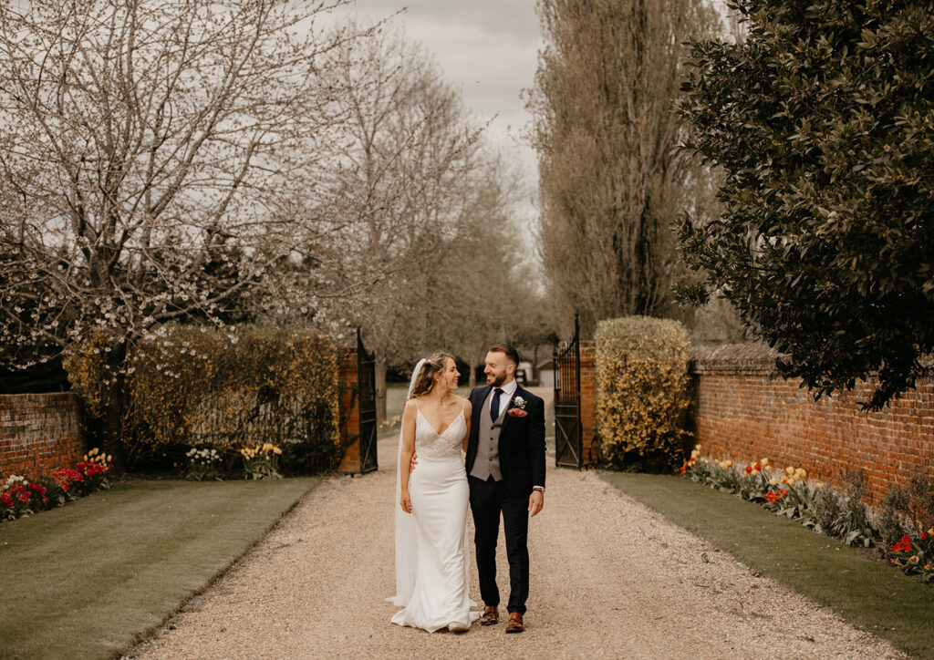 Couple portraits at Lillibrooke Manor on the driveway