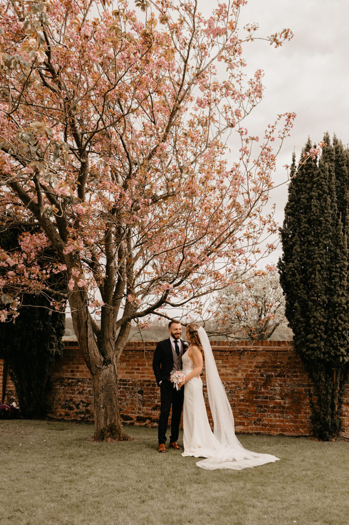 Pink blossom tree at Lillibrooke Manor wedding venue