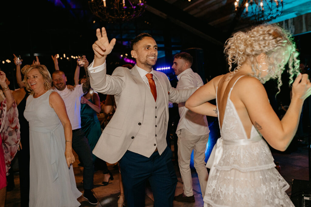 Wedding party at Botley Hill Barn