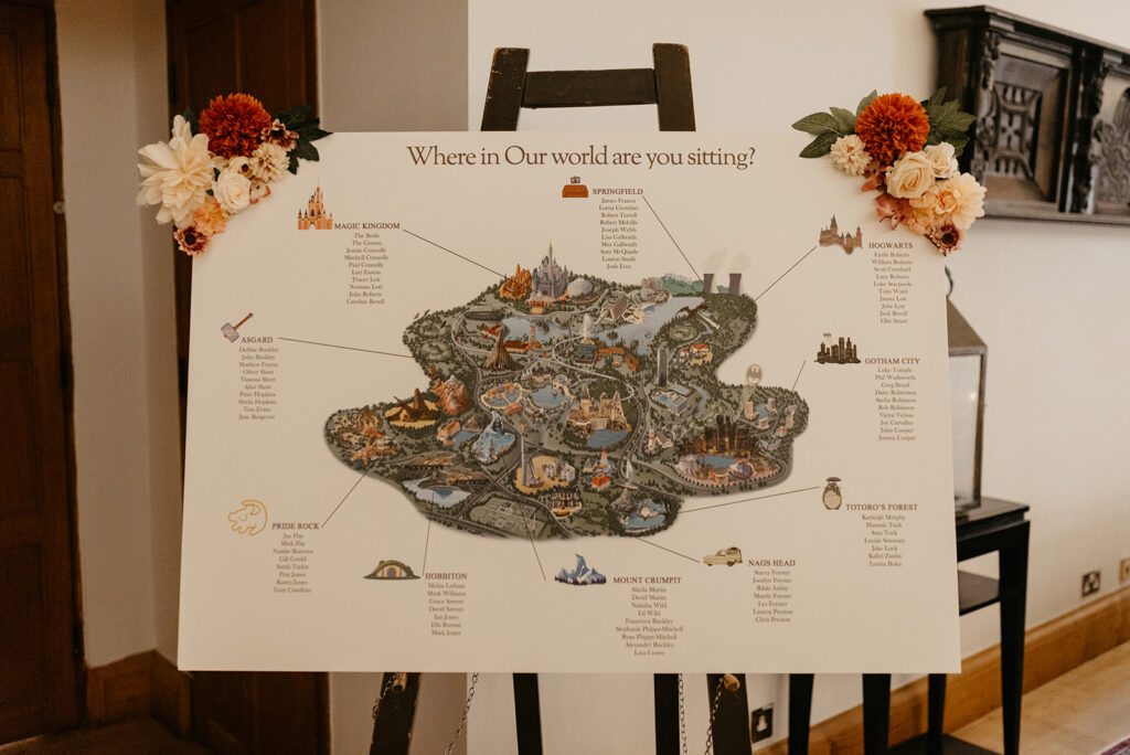 Disney inspired wedding seating map