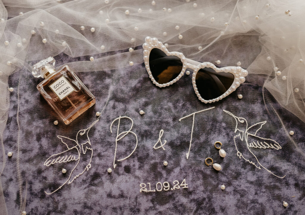 Bridal flatlay at Great Fosters