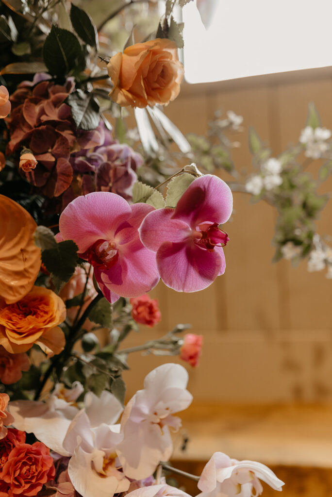 Pink orchid wedding flowers