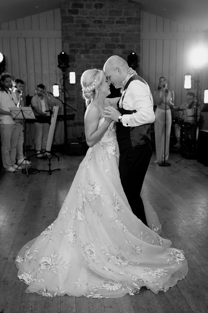 Romantic first dance at Primrose Hill Farm wedding venue