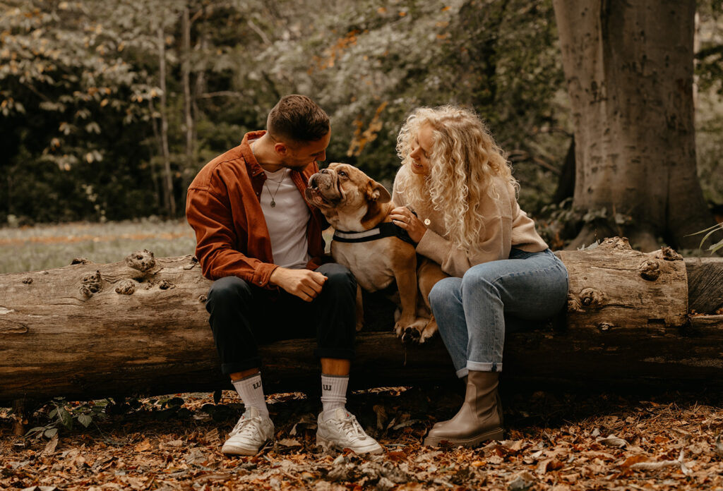 Engagement photoshoot with dog